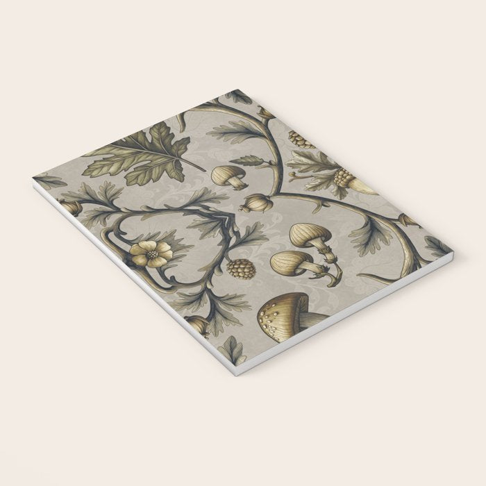 William Morris Style Forest Tales Cabincore Pattern Beige Notebook Gallery Image 3