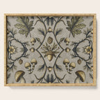 William Morris Style Forest Tales Cabincore Pattern Beige Serving Tray Gallery Image 1