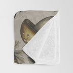William Morris Style Forest Tales Cabincore Pattern Beige Throw Blanket Gallery Image 3