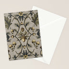 William Morris Style Forest Tales Cabincore Pattern Beige Stationery Card Gallery Image 2