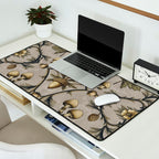 William Morris Style Forest Tales Cabincore Pattern Beige Desk Mat Gallery Image 2