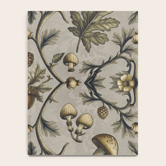 William Morris Style Forest Tales Cabincore Pattern Beige Notebook Gallery Image 4