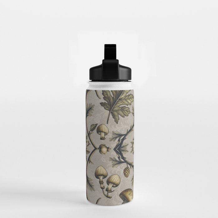 William Morris Style Forest Tales Cabincore Pattern Beige Water Bottle Gallery Image 2