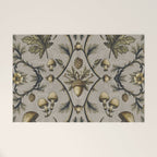 William Morris Style Forest Tales Cabincore Pattern Beige Welcome Mat Gallery Image 1