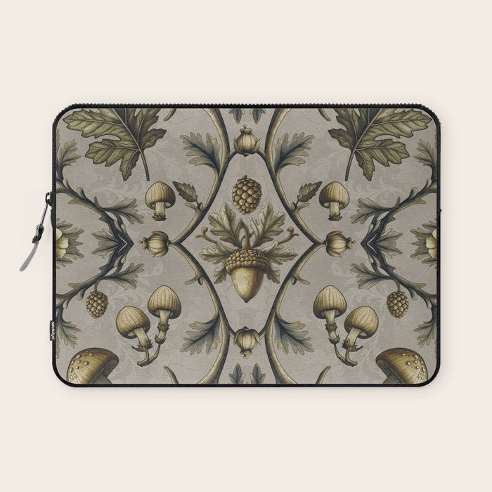 William Morris Style Forest Tales Cabincore Pattern Beige Laptop Sleeve Gallery Image 1