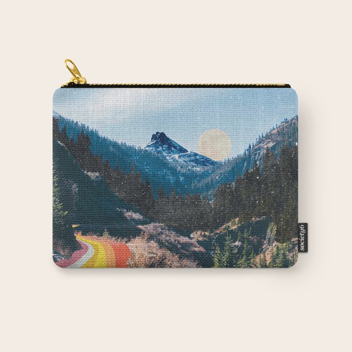 1960's Style Mountain Collage Carry All Pouch Gallery Image 1