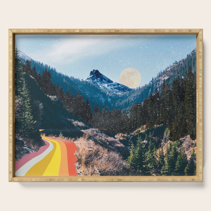 1960's Style Mountain Collage Serving Tray Gallery Image 1