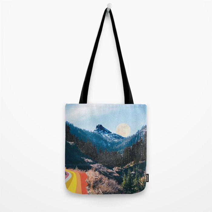 1960's Style Mountain Collage Tote Bag Gallery Image 2