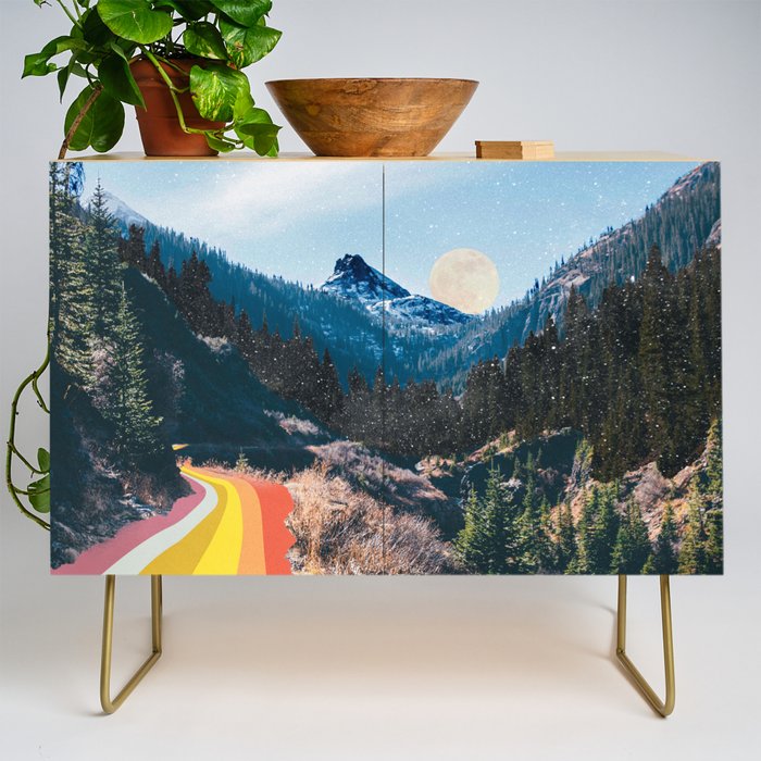 1960's Style Mountain Collage Credenza Gallery Image 1