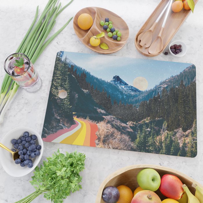 1960's Style Mountain Collage Cutting Board Gallery Image 2