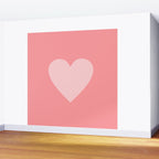 Cute Blush Pink Heart Minimal Pastel Wall Mural Gallery Image 2
