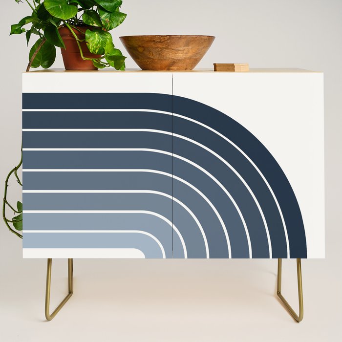 Gradient Arch II Natural Blue Mid Century Modern Rainbow Credenza Gallery Image 1