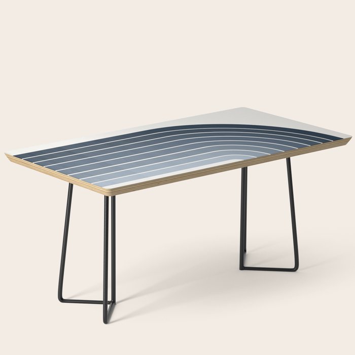 Gradient Arch II Natural Blue Mid Century Modern Rainbow Coffee Table Gallery Image 1