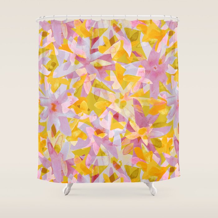 Watercolor Blooms #2 Shower Curtain Gallery Image 1