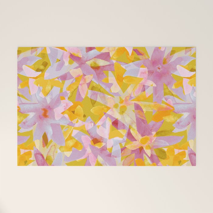 Watercolor Blooms #2 Welcome Mat Gallery Image 1