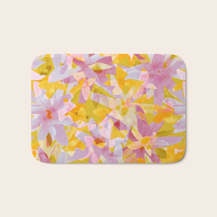 Watercolor Blooms #2 Bath Mat Gallery Image 1