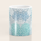 Festive, Floral Prints, Teal, Turquoise and Gray Coffee Mug Gallery Image 4