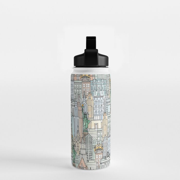New York watercolor Water Bottle Gallery Image 2