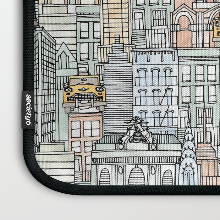 New York watercolor Laptop Sleeve Gallery Image 3
