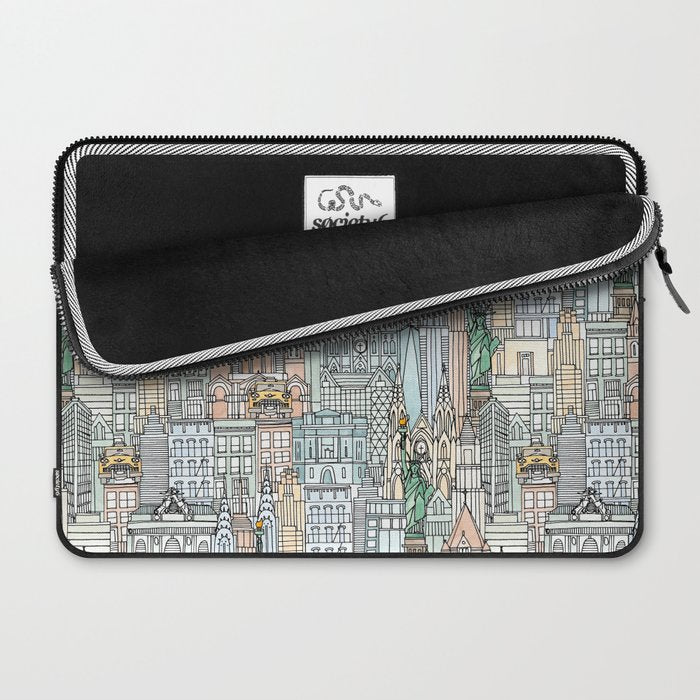 New York watercolor Laptop Sleeve Gallery Image 2