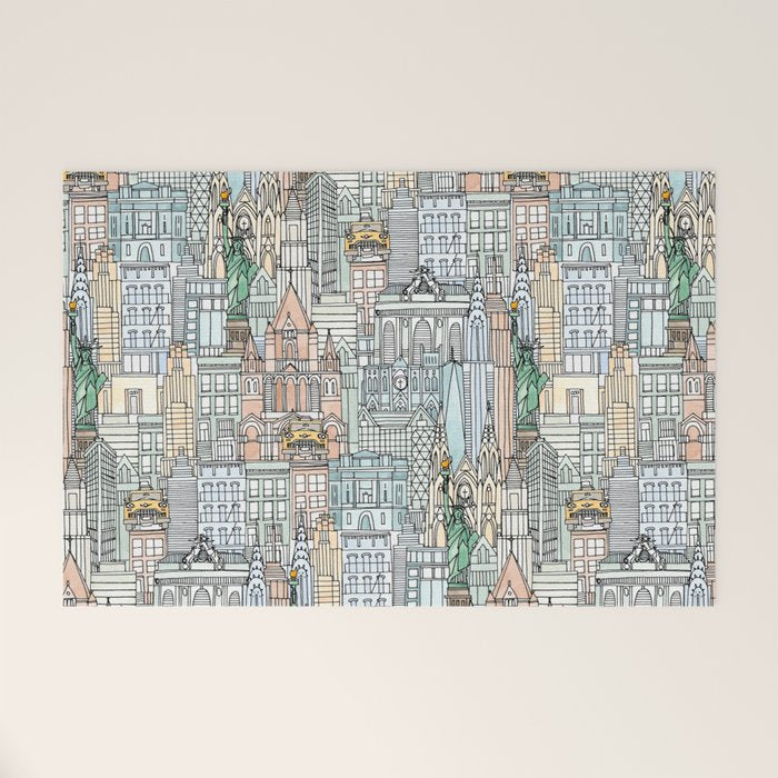 New York watercolor Welcome Mat Gallery Image 1