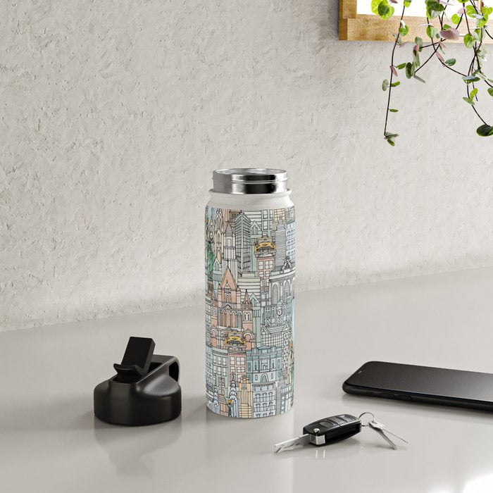 New York watercolor Water Bottle Gallery Image 5