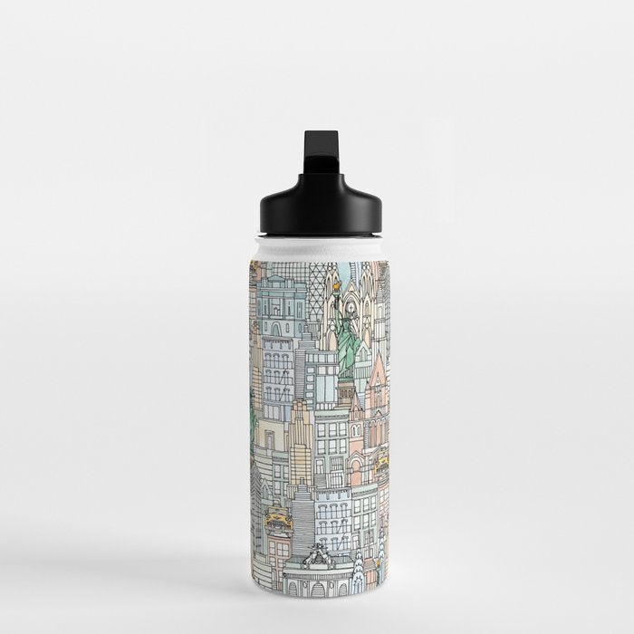 New York watercolor Water Bottle Gallery Image 3
