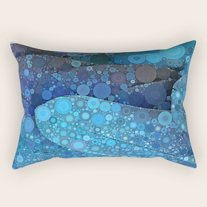 Blue Feathers Rectangular Pillow Gallery Image 2