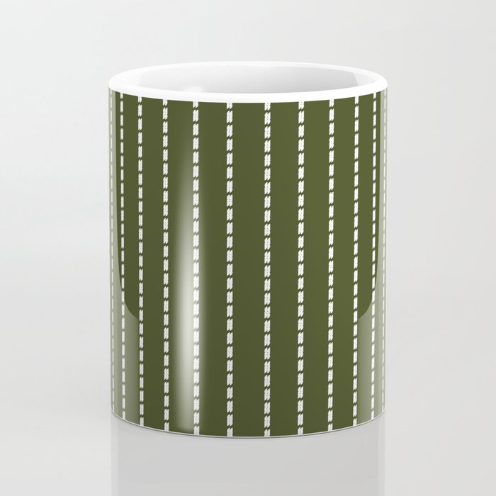 Dashed Lines (Olive Green) Coffee Mug Gallery Image 4