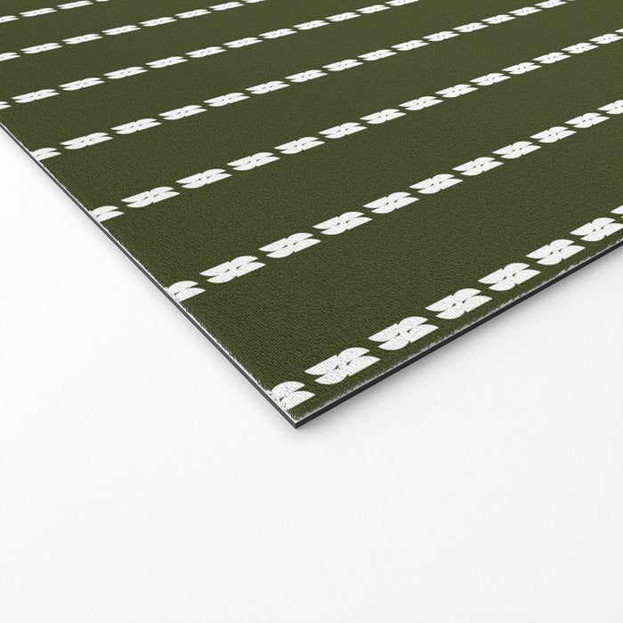 Dashed Lines (Olive Green) Welcome Mat Gallery Image 2