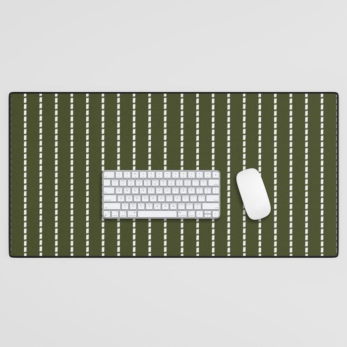 Dashed Lines (Olive Green) Desk Mat Gallery Image 1