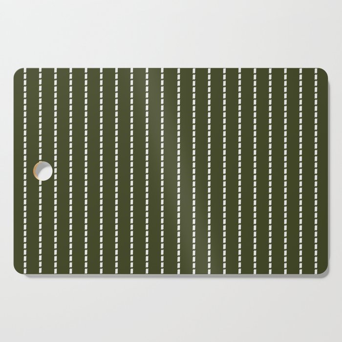 Dashed Lines (Olive Green) Cutting Board Gallery Image 1