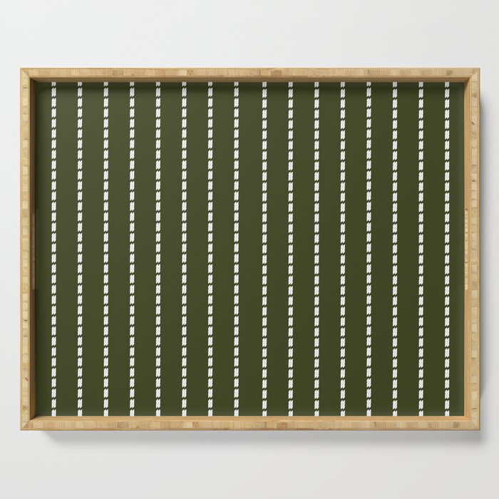 Dashed Lines (Olive Green) Serving Tray Gallery Image 1