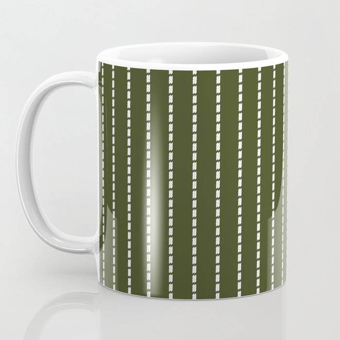 Dashed Lines (Olive Green) Coffee Mug Gallery Image 3