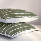 Dashed Lines (Olive Green) Pillow Sham Gallery Image 3