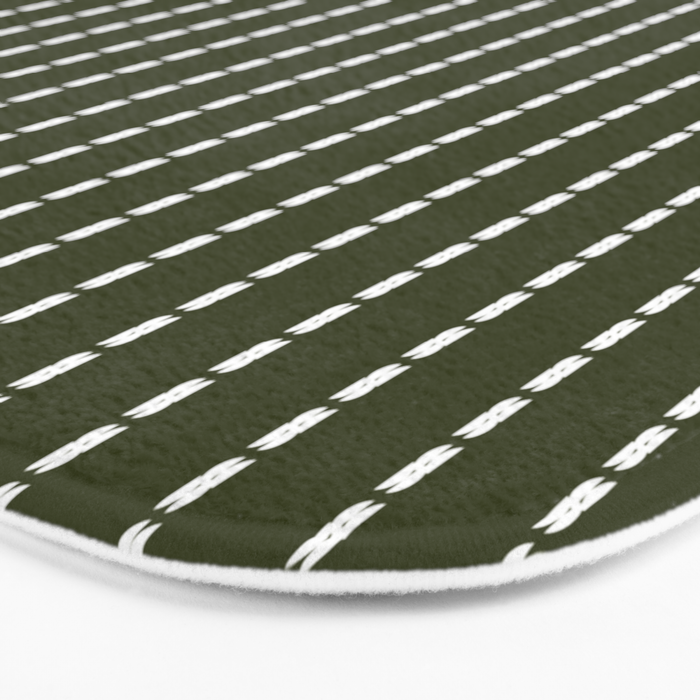 Dashed Lines (Olive Green) Bath Mat Gallery Image 3