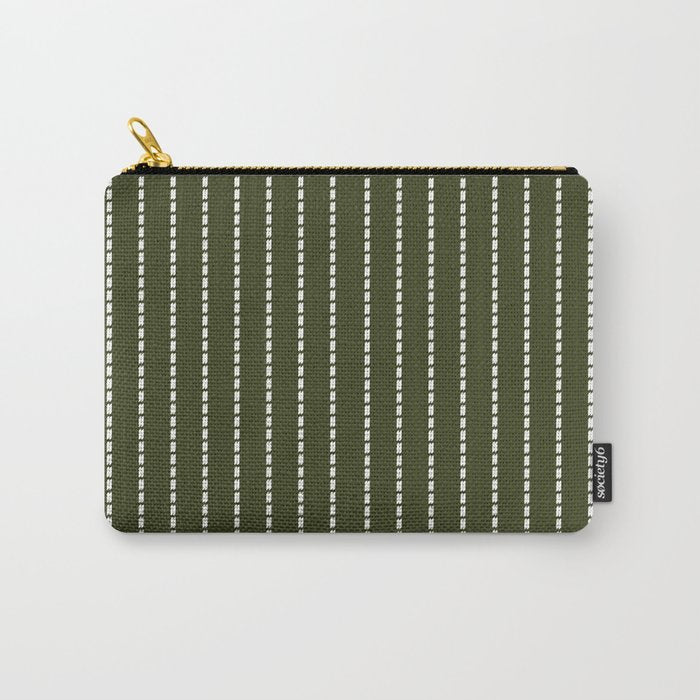 Dashed Lines (Olive Green) Carry All Pouch Gallery Image 1