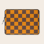 Chocolate x Tangerine Mixed Checker Laptop Sleeve Gallery Image 1