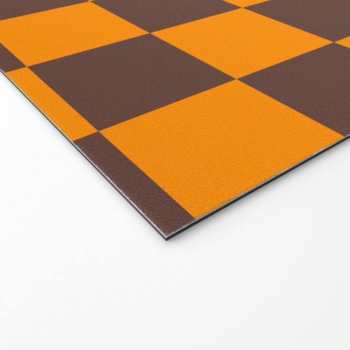 Chocolate x Tangerine Mixed Checker Welcome Mat Gallery Image 2