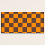Chocolate x Tangerine Mixed Checker Desk Mat Gallery Image 3