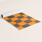 Chocolate x Tangerine Mixed Checker Yoga Mat Gallery Image 2