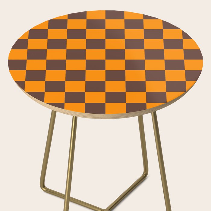 Chocolate x Tangerine Mixed Checker Side Table Gallery Image 2