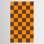 Chocolate x Tangerine Mixed Checker Tablecloth Gallery Image 2