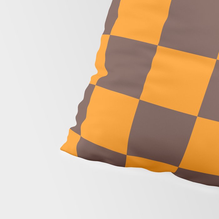 Chocolate x Tangerine Mixed Checker Pillow Sham Gallery Image 4