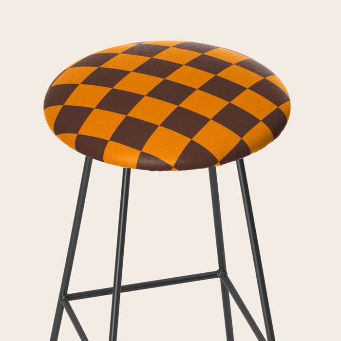 Chocolate x Tangerine Mixed Checker Stool Gallery Image 2