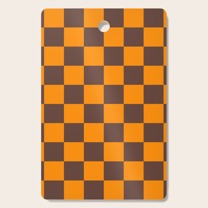 Chocolate x Tangerine Mixed Checker Cutting Board Gallery Image 1