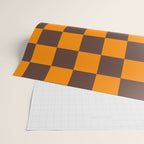 Chocolate x Tangerine Mixed Checker Wrapping Paper Gallery Image 2
