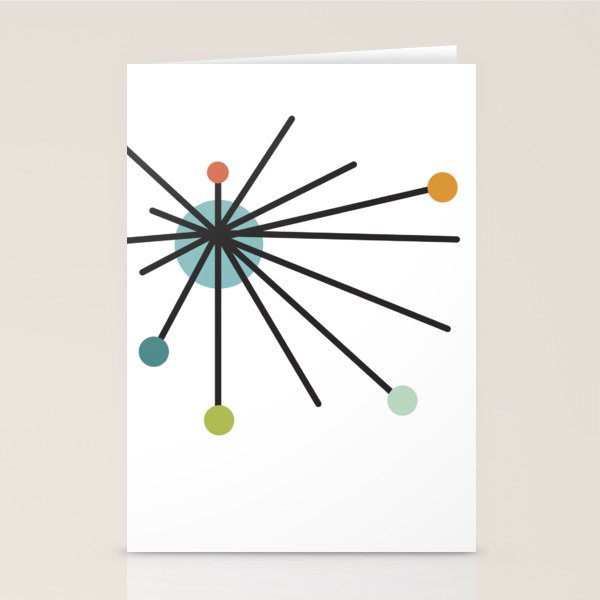 Vintage Atomic Age Mid Century Modern Stationery Card Gallery Image 1