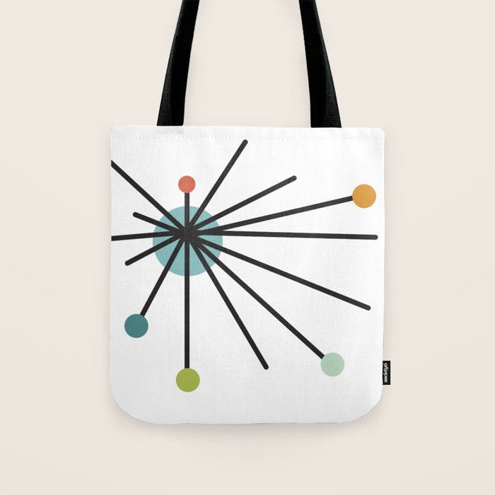Vintage Atomic Age Mid Century Modern Tote Bag Gallery Image 1