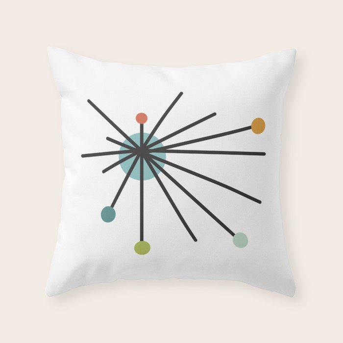 Vintage Atomic Age Mid Century Modern Throw Pillow Gallery Image 1
